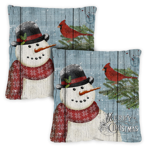 Outdoor snowman online pillows